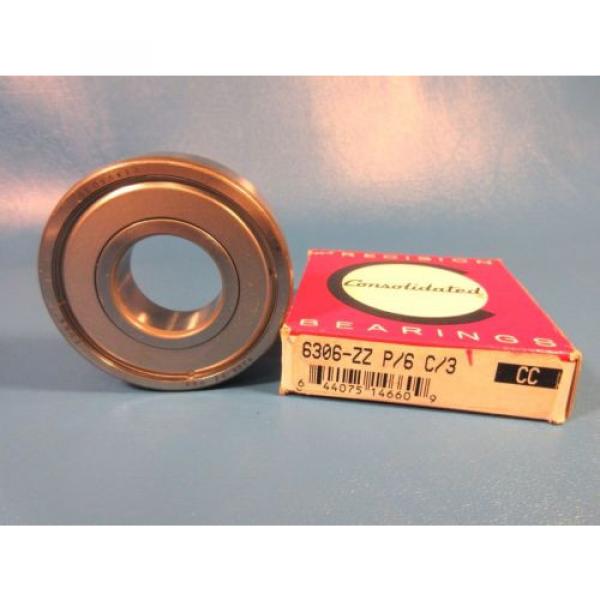 Consolidated 6306-ZZ P/6 C/3 Single Row Precision Radial Ball Bearing (FAG, SKF) #1 image