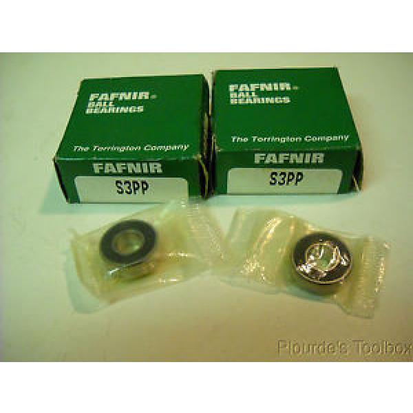 Lot of (2) New Fafnir S3PP Sealed Deep Groove Radial Ball Bearings, 3/8&#034; x 7/8&#034; #1 image