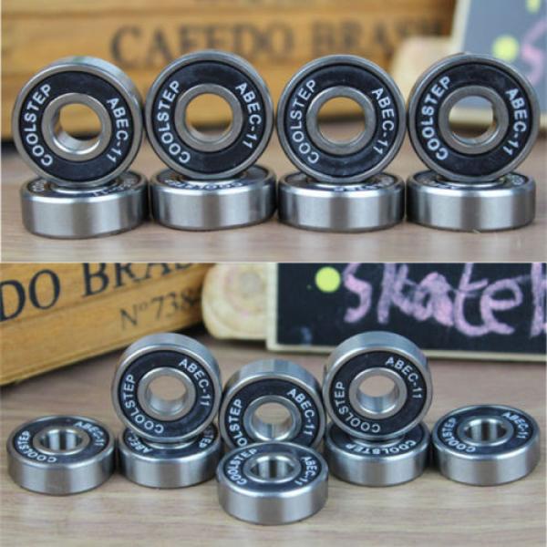 608ZB 8pcs Skateboard Steel Set Sealed Gcr15 Deep Groove Radial Ball Bearings #2 image