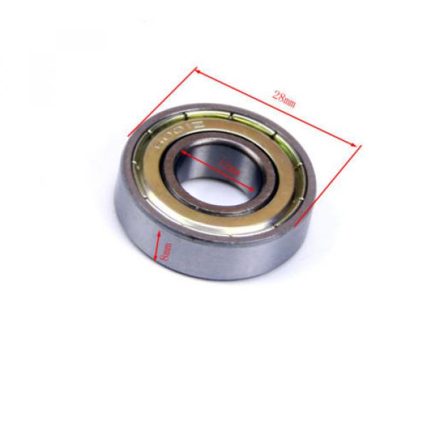 12mm x 28mm x 8mm 6001Z Shielded Deep Groove Radial Hub Wheel Rim Ball Bearing #1 image