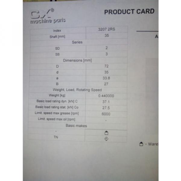 3207 2RS   Angular - contact radial ball bearing , Double Row #3 image