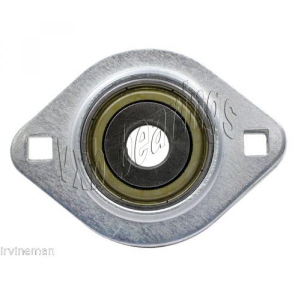 FHSPFLZ202-15mm Bearing Flange Pressed Steel 2 Bolt 15mm Ball Bearings Rolling #5 image