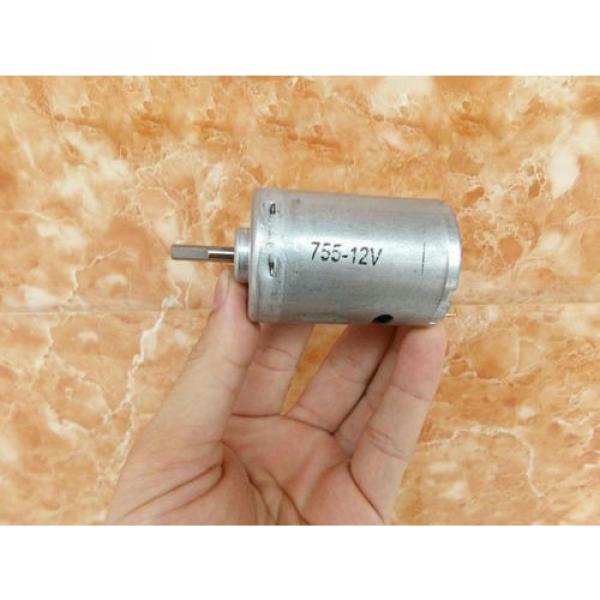 1PCS DC12V 3900rpm Large Torque Flat Shaft Motor Front Ball Bearing 755 Motor #2 image