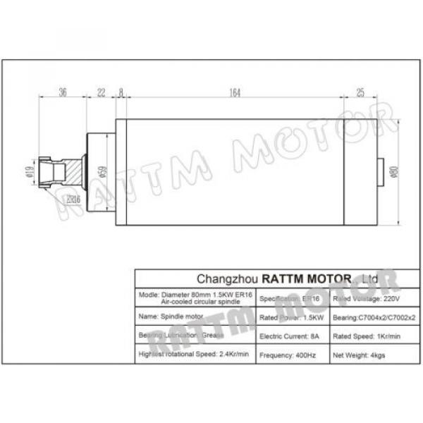 1.5KW Air-cooled spindle motor 220V ER16 4 bearing &amp;1.5Kw Inverter VFD Engraving #4 image