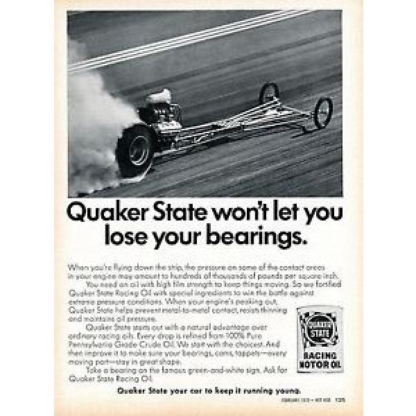 1970 Quaker State Racing Motor Oil Won&#039;t Let You Lose Your Bearings Print Ad #1 image