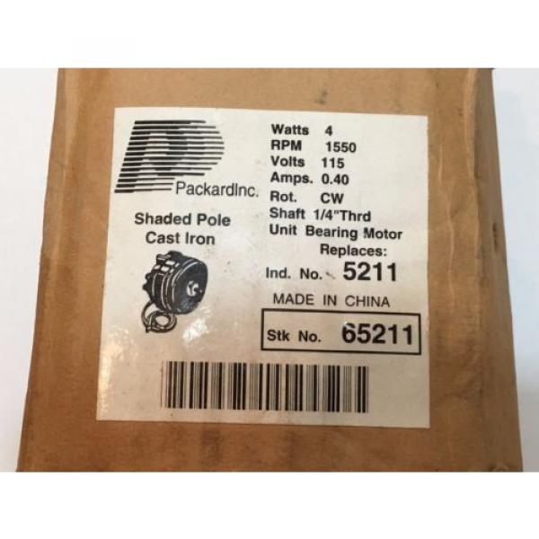 Packard Bearing Motor Shaded Pole Cast Iron 4 watts 65211 5211 RPM 1550 115 volt #3 image