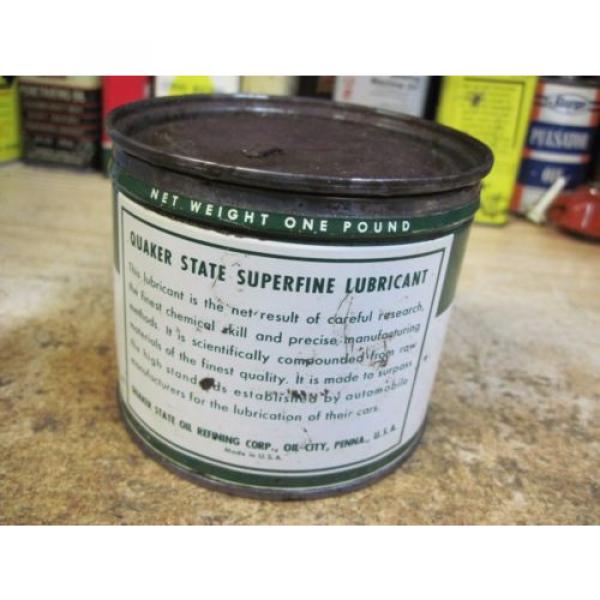 QUAKER STATE WHEEL BEARING LUBRICANT GREASE MOTOR OIL can tin METAL ORIGINAL #4 image