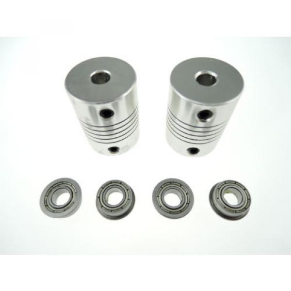 4x MF105ZZ Bearing + 2x CNC Motor Shaft Coupler Coupling for 3D Drucker Prusa i3 #2 image