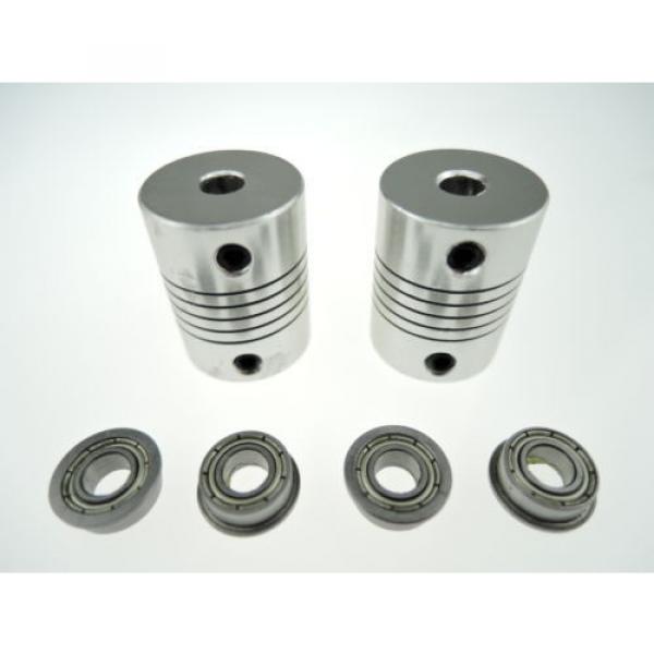 4x MF105ZZ Bearing + 2x CNC Motor Shaft Coupler Coupling for 3D Drucker Prusa i3 #3 image