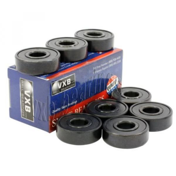 Cool Set of 8 Skateboard Bearing Bronze Cage Sealed Black Ball Bearings Rolling #3 image