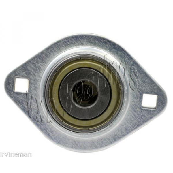 FHSPFLZ202-15mm Bearing Flange Pressed Steel 2 Bolt 15mm Ball Bearings Rolling #2 image