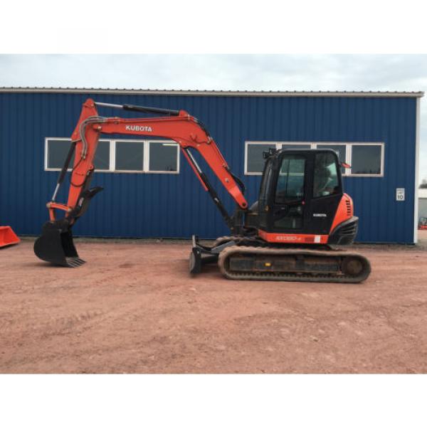 2014 KUBOTA KX080 MINI EXCAVATOR CAB HEAT AIR HYDRAULIC THUMB DOZER BLADE #1 image