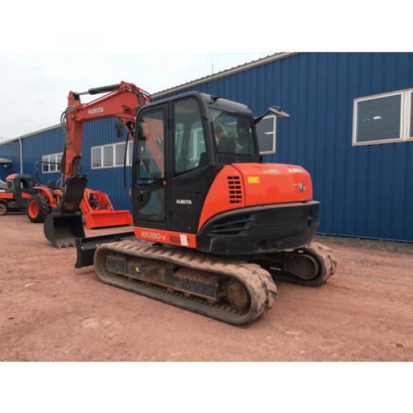 2014 KUBOTA KX080 MINI EXCAVATOR CAB HEAT AIR HYDRAULIC THUMB DOZER BLADE #2 image