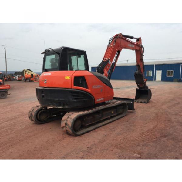 2014 KUBOTA KX080 MINI EXCAVATOR CAB HEAT AIR HYDRAULIC THUMB DOZER BLADE #3 image