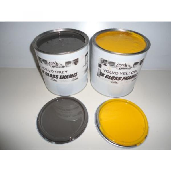 Volvo Excavator Yellow &amp; Grey Gloss paint 1 Litre Tins #2 image