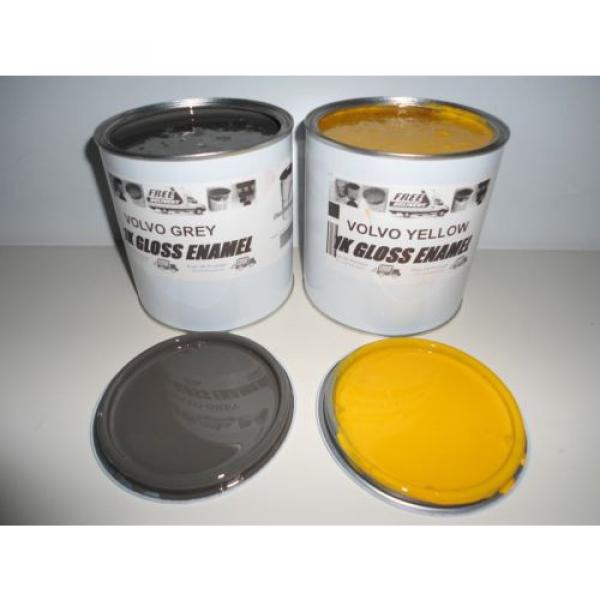 Volvo Excavator Yellow &amp; Grey Gloss paint 1 Litre Tins #3 image