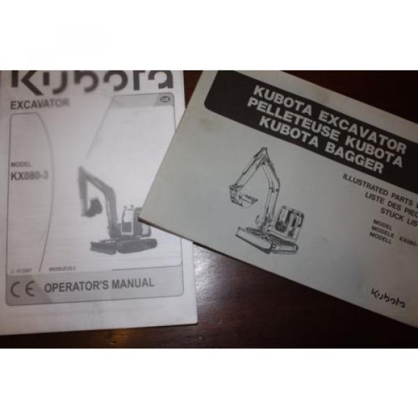 KUBOTA KX080-3 MIDI EXCAVATOR OPERATION MANUAL &amp; PARTS BOOK. KUBOTA MINI DIGGER #1 image