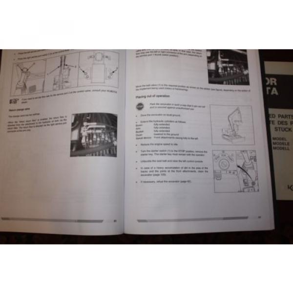 KUBOTA KX080-3 MIDI EXCAVATOR OPERATION MANUAL &amp; PARTS BOOK. KUBOTA MINI DIGGER #3 image