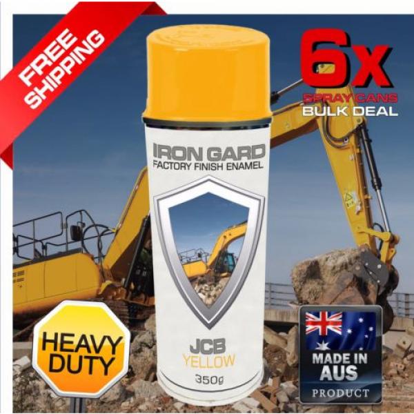 6x IRON GARD Spray Paint JCB YELLOW Excavator Digger Machine Bucket Attach Ton #1 image