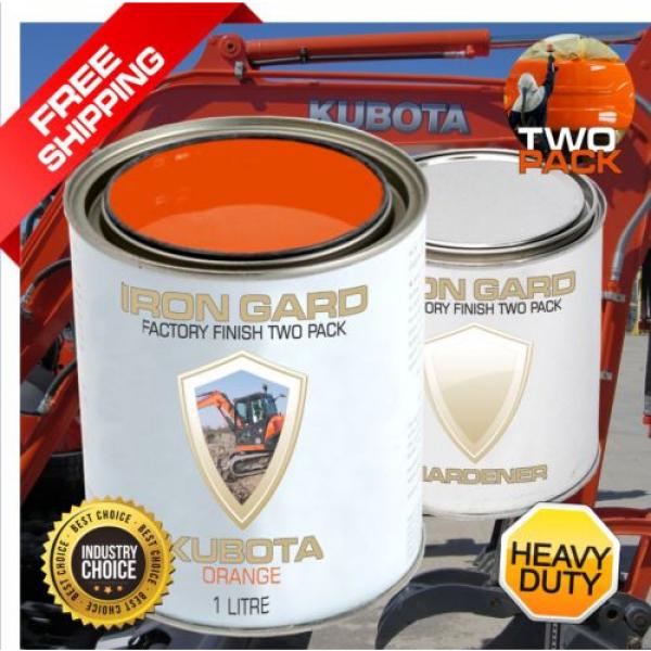 IRON GARD 1L Two Pack Paint KUBOTA ORANGE Excavator Loader Bucket Attach Skid #1 image