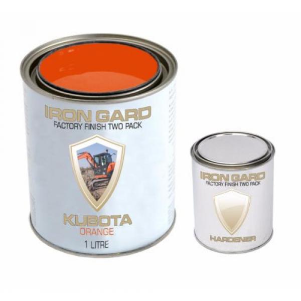 IRON GARD 1L Two Pack Paint KUBOTA ORANGE Excavator Loader Bucket Attach Skid #2 image