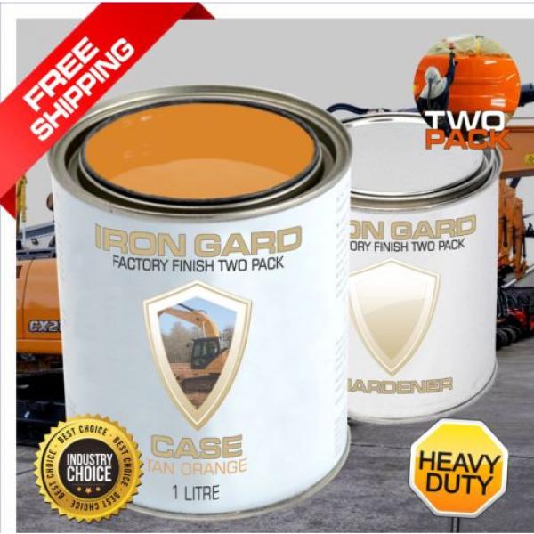 IRON GARD 1L Two Pack Paint CASE ORANGE Excavator Auger Loader Bucket Skid Attac #1 image