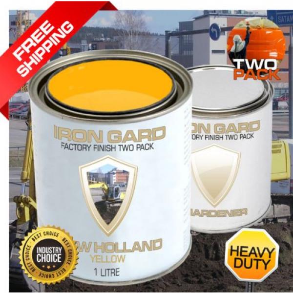 IRON GARD 1L Two Pack Paint NEW HOLLAND YELLOW Excavator Loader Bucket Attach #1 image