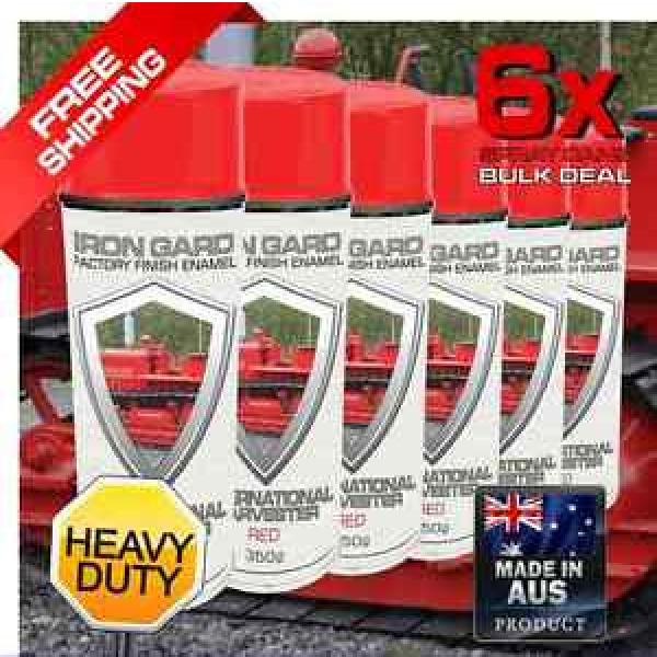 6x IRON GARD Spray Paint INTERNATIONAL HARVESTER RED Dozer Farm Excavator Digger #1 image