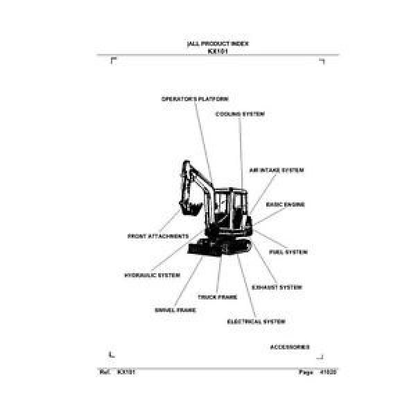 KUBOTA KX101 MINI EXCAVATOR PARTS MANUAL #1 image