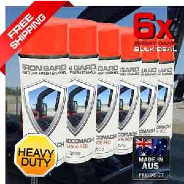 6x IRON GARD Spray Paint EUROCOMACH ORANGE RED Excavator Auger Loader Skid Bucke #1 image