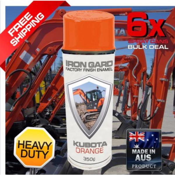 6x IRON GARD Spray Paint KUBOTA ORANGE Excavator Dozer Loader Bucket Attachment #1 image