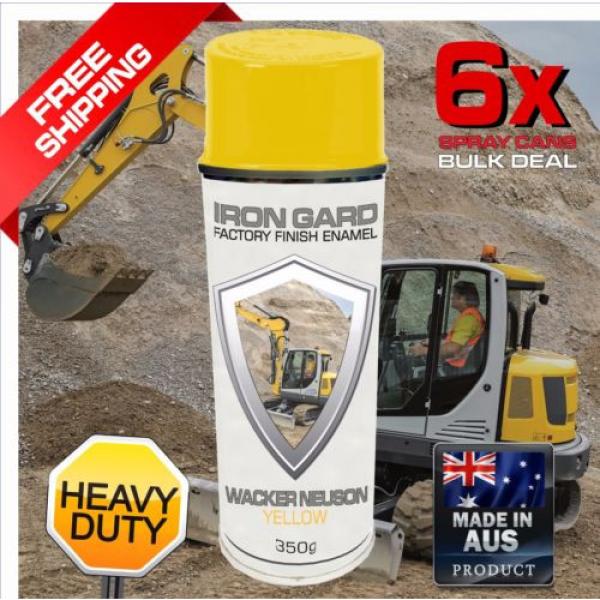 6x IRON GARD Spray Paint WACKER NEUSON YELLOW Excavator Dozer Loader Bucket #1 image