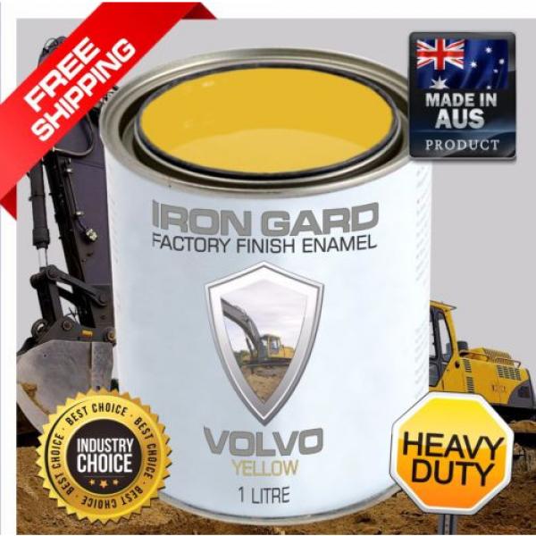 IRON GARD 1L Enamel Paint VOLVO YELLOW Excavator Auger Bucket Tracks Mini Digger #1 image