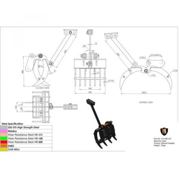 Manual Mechanical Grapple / Grab for Excavator / Digger 0.9 - 2 Ton #4 image