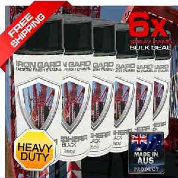 6x IRON GARD Spray Paint LIEBHERR BLACK Crane Excavator Skid Dozer Loader Truck #1 image