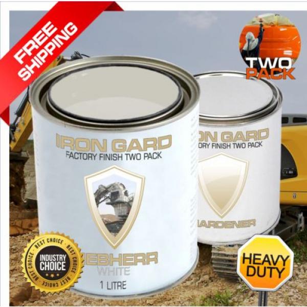 IRON GARD 1L Two Pack Paint LIEBHERR WHITE Excavator Shovel Mining Equipment Dig #1 image