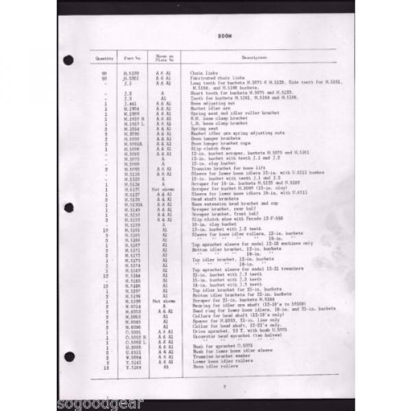 ALLEN 12-21 &amp; 12-18 TRENCH EXCAVATORS PARTS LIST #5 image