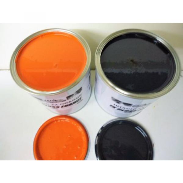 Hitachi Zaxis Digger Orange &amp; Cab Dark Grey Gloss paint 1 Litre Tins #1 image