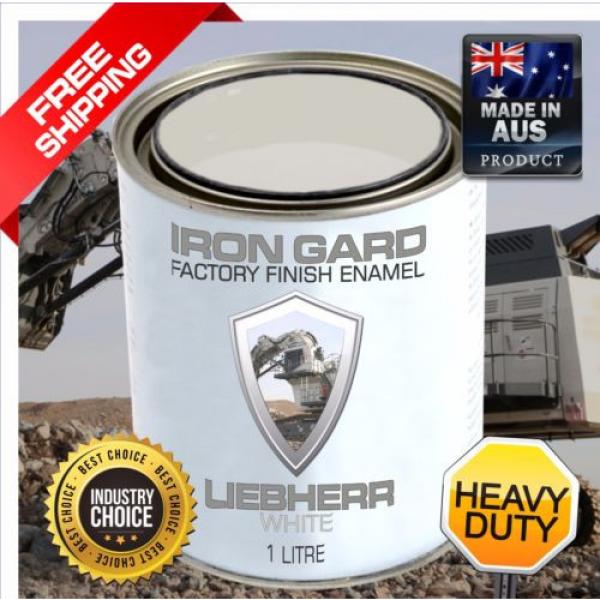 IRON GARD 1L Enamel Paint LIEBHERR WHITE Excavator Auger Loader Bucket Tracks #1 image