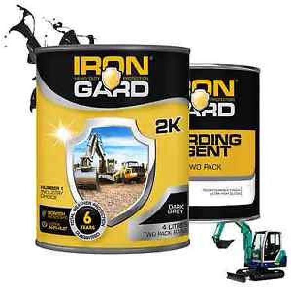 IRON GARD 4L Two Pack Paint IHI DARK GREY Excavator Dozer Auger Bucket Attach T #1 image