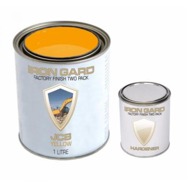 IRON GARD 1L Two Pack Paint JCB YELLOW Mini Excavator Auger Loader Skid Bucket #2 image