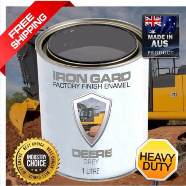 IRON GARD 1L Enamel Paint JOHN DEERE GREY Excavator Auger Loader Skid Bucket Dig #1 image