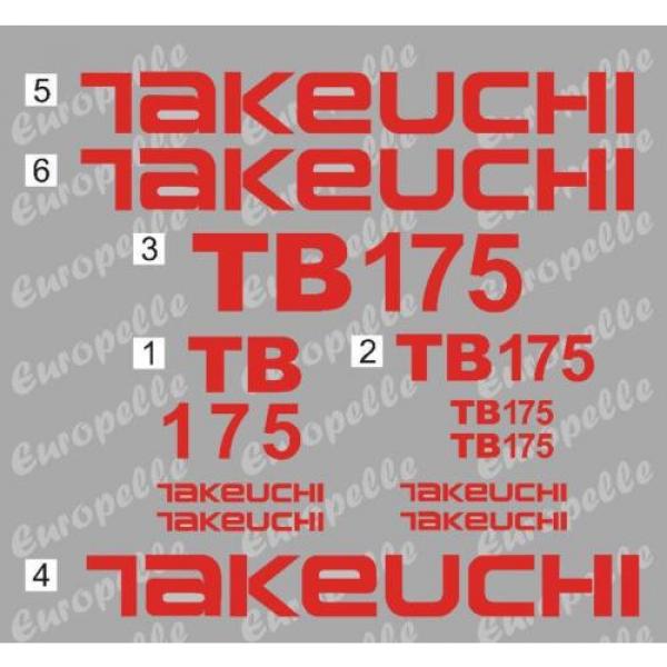 Decal Sticker set. TAKEUCHI TB175 Mini Digger Pelle Bagger Excavator #4 image